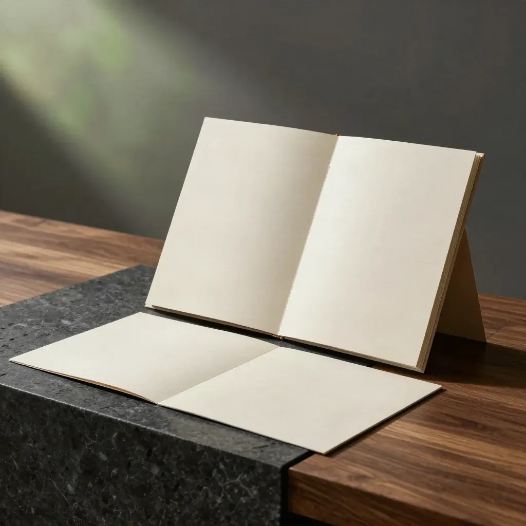 Open verkooppakket op donkere steenplaat met matte inserts en subtiele groene gloed.